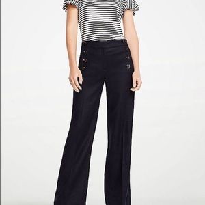 Ann Taylor curvy, wide-leg sailor pant, dark navy, size 12